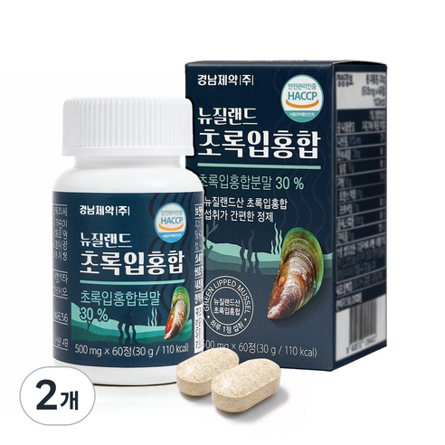 경남제약 뉴질랜드 초록입홍합 4개월분, 2개, 60정