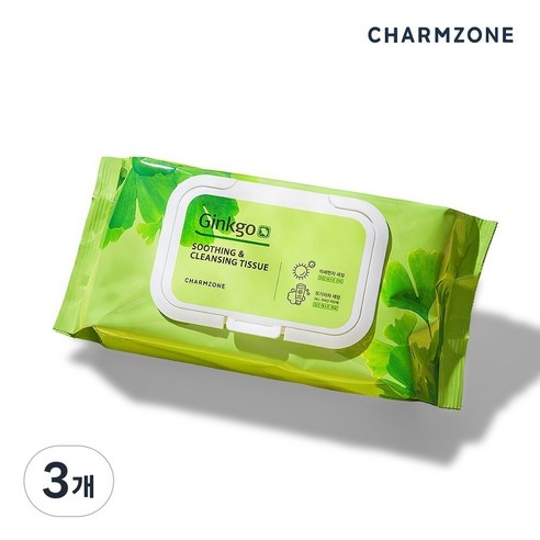 참존 징코 수딩 앤 클렌징 티슈, 70매입, 3개