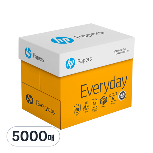 HP 에브리데이 복사용지 A4용지, A4, 5000매