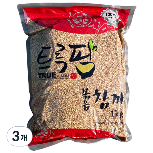 트루팜 업소용 대용량 가성비 볶음참깨, 3개, 1kg