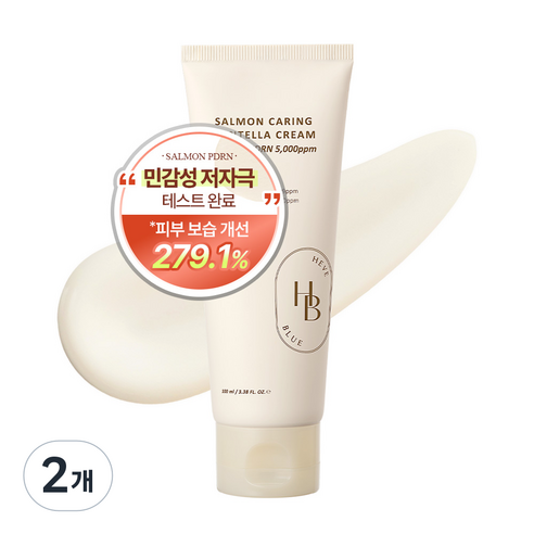 헤브블루 살몬 케어링 센텔라 크림, 100ml, 2개, 100ml