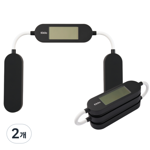 Kikilo 키킬로 여행용 가정용 폴더블 체중계 초경량 휴대용 미니 접는, 블랙(Black), 2개, KFS