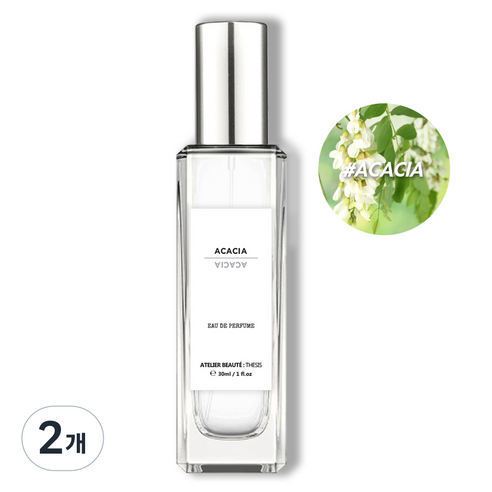떼시스 아카시아 달콤한 플로럴 꽃향기 니치 향수 오드퍼퓸, 2개, 30ml