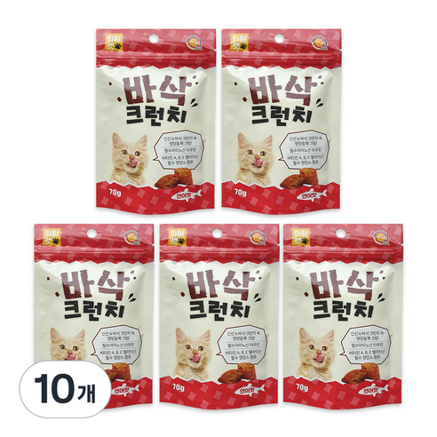 아임캣 바삭크런치 연어맛 겉바속촉 냥이간식, 10개 10개