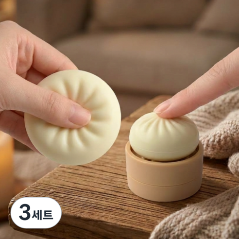 [만두힐링세트] 만두 딸깍이 말랑이 2종세트 스트레스볼 스퀴시 주물럭 모찌 클릭커, 3세트