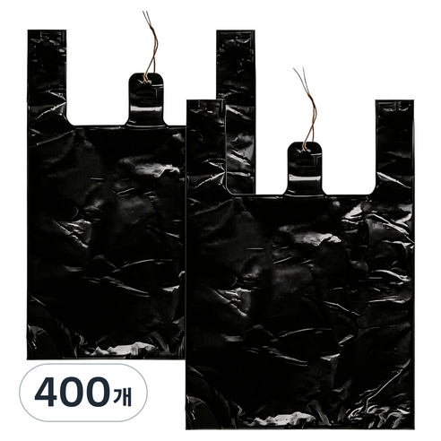 봉다리하우스 다용도 손잡이 배달 마트봉투 검정, 5L, 400개