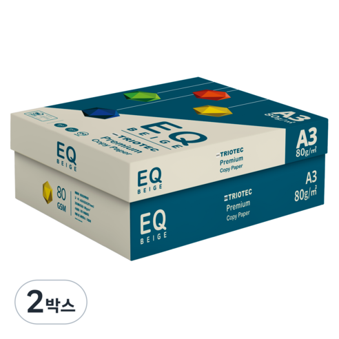이큐 베이지 80g 에이쓰리 250매*5권 1250매 미색용지 A3미색용지 A3용지 EQ BEIGE 복사용지 복사지 책제본, 2박스, A3