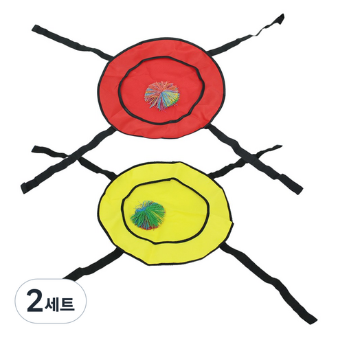 풍선대통령 너와나 2인 공튕기기 레드 옐로우 세트 체육대회 협동 게임 체육 놀이, 2세트