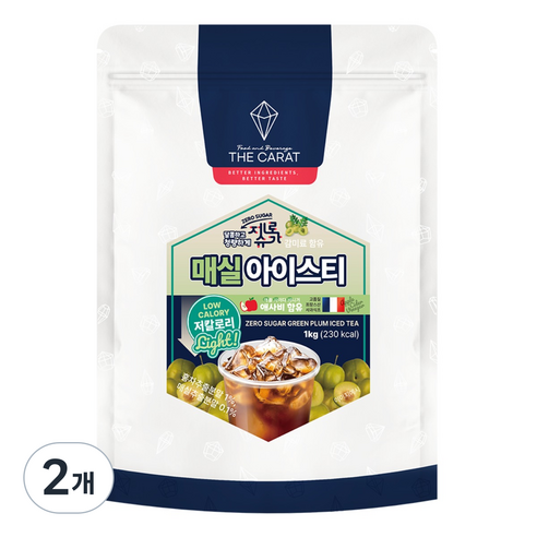 더캐럿 제로슈가 매실 아이스티 파우더 분말, 1kg, 2개, 1개입
