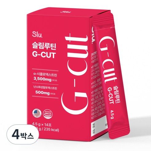 슬림루틴 슬루 G-컷 고함량 알파CD 알파시디 분말 알파시클로덱스트린 3500mg, 4박스, 14회분