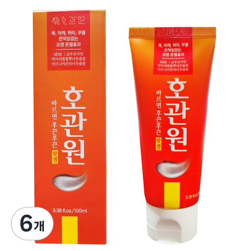 호관원 바르면 후끈후끈 핫겔 튜브형 100ml, 6개