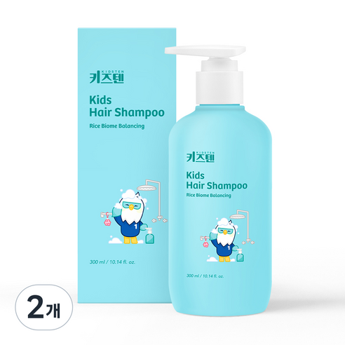 키즈텐 아기 유아 어린이 키즈 초등학생 약산성 순한 목욕 샴푸, 2개, 300ml
