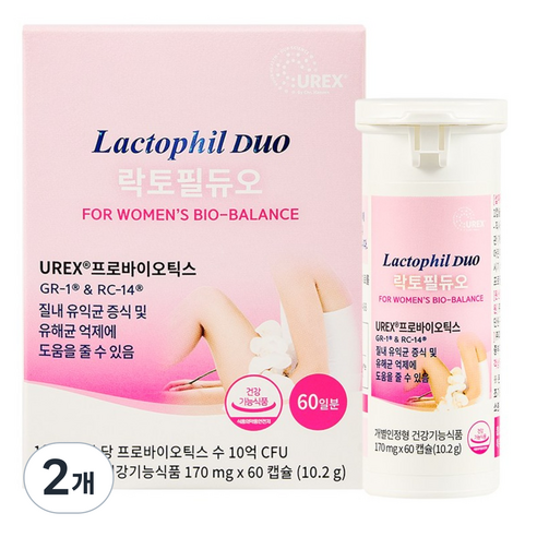 락토필듀오 덴마크 유산균 2개월분 60캡슐 국내 최초 여성 질유산균, 60정, 2개