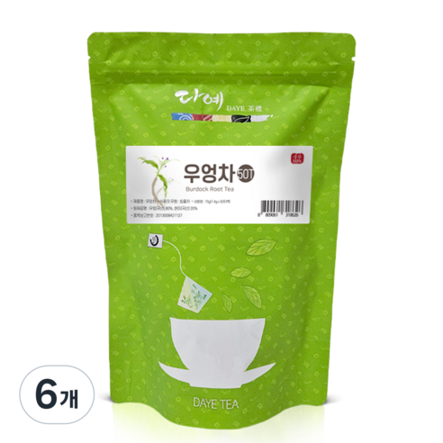 [본사직영] 다예 100% 국산 맛있는 우엉차 생분해 삼각티백, 50개입, 6개