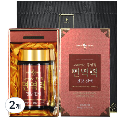 대한홍삼 고려6년근 홍삼정 면역력 건강 진액, 2개, 240g