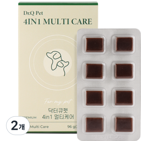 특허 유산균 닥터큐펫 4IN1 멀티케어 강아지유산균 종합영양제 장 면역력 피부 구강, 32정, 장건강/유산균, 2개
