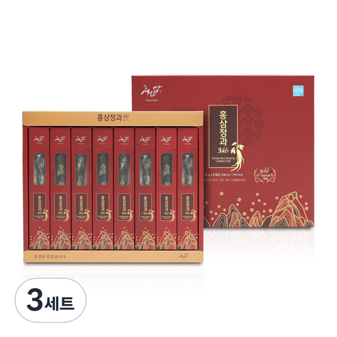 혜인담 홍삼정과 골드 선물세트 + 쇼핑백, 3세트, 240g