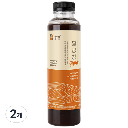 홍강청 마일드 Mild (Sweet) 아이를 위한 프리미엄 수제 생강청 생강차, 2개, 1개입, 570g