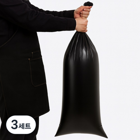 데일리오 커피찌꺼기 스탠드 넉박스 봉투 50개입, 3세트, 검정