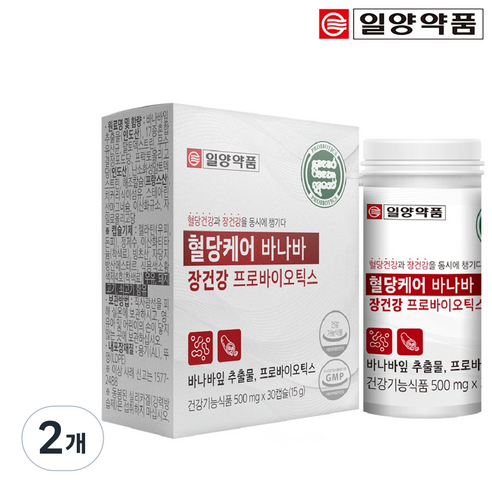 일양약품 혈당케어 바나바 장건강 프로바이오틱스 유산균 30정, 2개