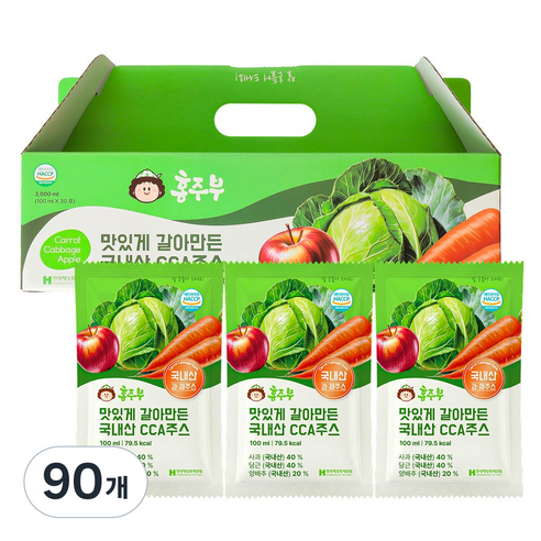 홍주부 국내산 갈아만든 CCA주스, 90개, 100ml 90개, 100ml