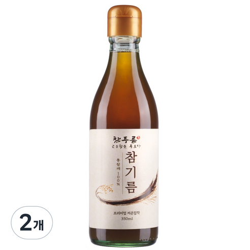 참기름 저온압착 통참깨100% 참두름 방앗간, 2개, 350ml