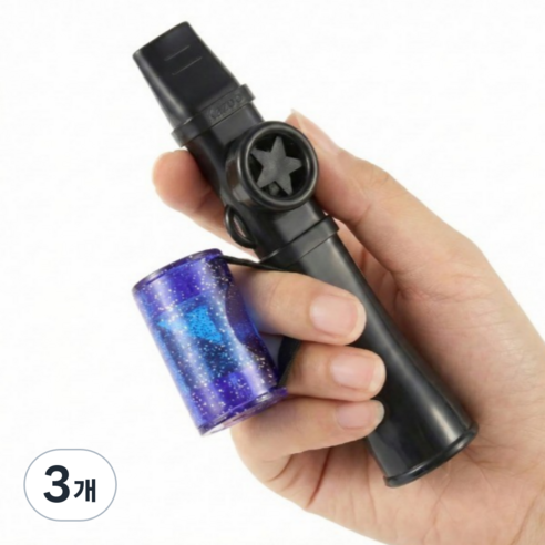 스내피 카주 악기, 3개, 블랙, MK-01