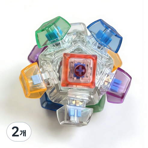 복세편살 12구 LED 키캡 키보드 볼 딸깍이 클리커 피젯 토이 스위치 발광 기계식, 2개, No LED