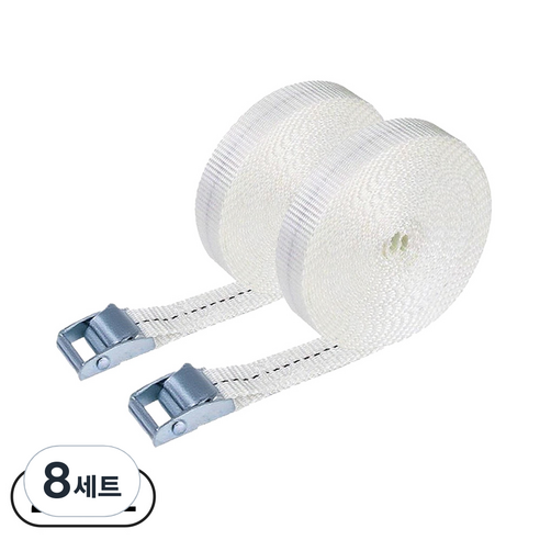 신명자동바 25mm 캠버클 고강도PE 아연합금 자동바 깔깔이바 고정바, 8세트, 화이트