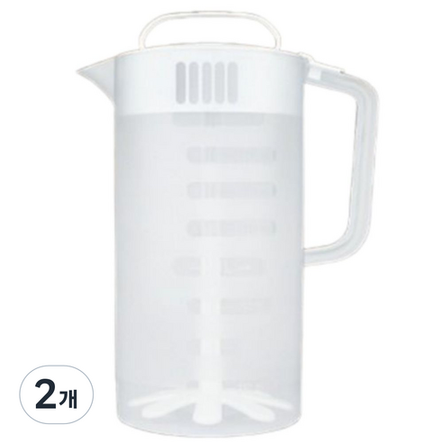 카페마스터 업소용 믹싱피처 2리터 반투명 업소용 카페용 계량컵 대용량 소스 혼합통, 2개, 믹싱피처2L