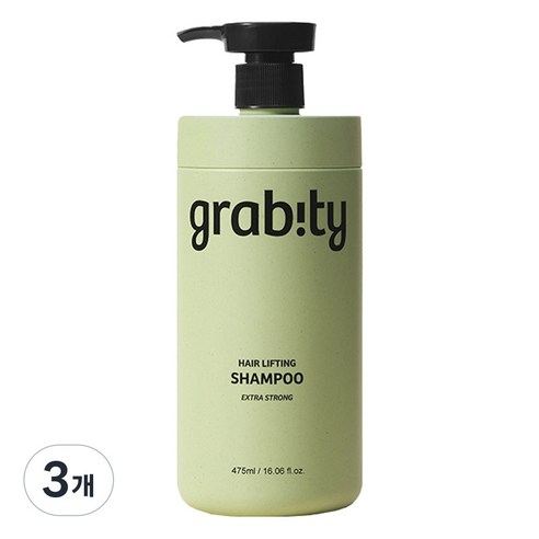 그래비티 헤어리프팅샴푸 엑스트라스트롱 탈모증상완화 극강볼륨 모발강화, 3개, 475ml