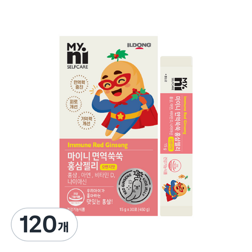 일동제약 마이니 면역 홍삼젤리 오렌지맛, 15g, 120개