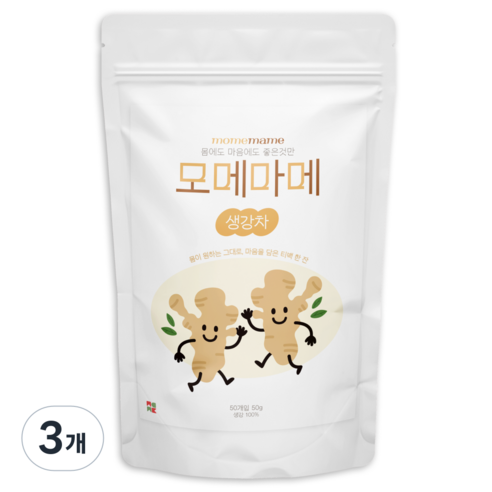 모메마메 국내산 생강차 삼각티백 마시는차, 3개, 50개입, 1g