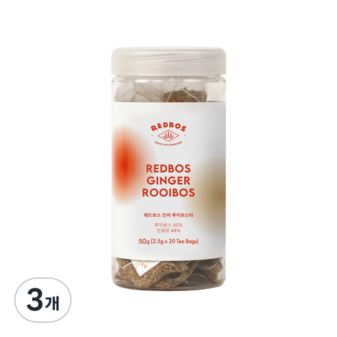 레드보스 진저 블렌딩 루이보스 티 생강차, 3개, 20개입, 2.5g