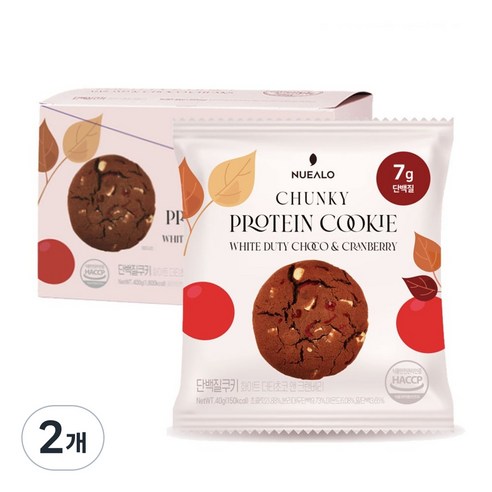 누알로 단백질 쿠키 화이트초코 앤 크랜베리 맛 400g × 1개