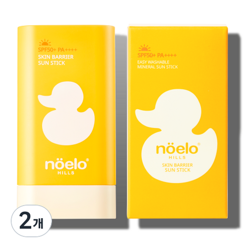 [노엘로힐스] 저자극 이지워시 아기 선스틱 SPF50+ (청담동 산후조리원 / 신세계 현대 롯데 백화점 / 스킨베리어 선스틱), 2개, 22g
