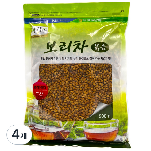 [농협] 북안동농협 국산 보리로 만들어 구수한 산약촌 볶은 보리차, 4개, 1개입, 500g