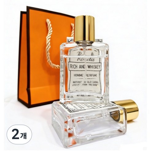 [Roxelis] Rich and Whiskey Homme Perfume 리치앤드위스키 향수(고급쇼핑백 증정), 2개, 50ml
