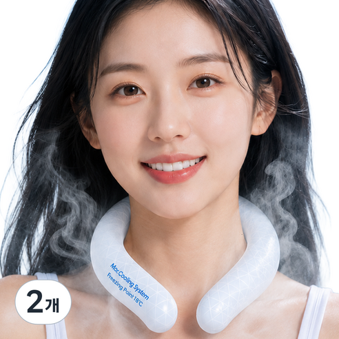 맥스쿨 아이스 넥쿨러 쿨스카프 넥밴드 울트라쿨링, 2개, 다이아화이트
