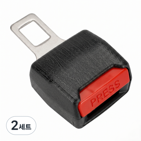 자동차 안전벨트 길이조절 연장 클립, 2세트, 심플블랙