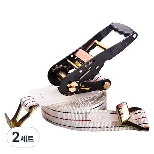 신명자동바 50mm 2단기어 주걱 고강도PE 5톤용 자동바 깔깔이바, 2세트, 화이트