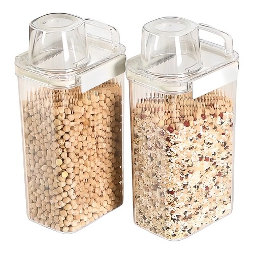 달팽이리빙 퀴진드마망 밀폐 잡곡통 1800ml, 투명, 2개 골드박스 특가