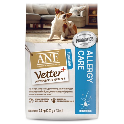 ANF 베터플러스 독 기능성 사료, 피부/피모+알러지, 3.9kg, 1개 골드박스 특가