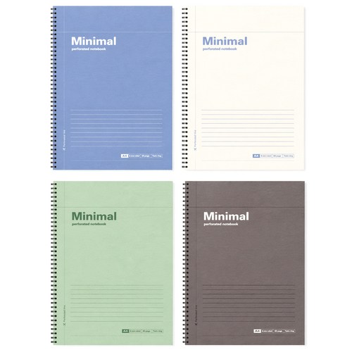 탐사 미니멀 A4 뜯어쓰는 스프링 노트 65p, 혼합색상, 4개 골드박스 특가
