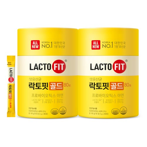 종근당건강 락토핏 골드 80포, 160g, 2개 골드박스 특가