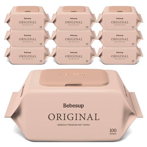 베베숲 오리지널 유아물티슈 캡형, 50g, 100매, 10개 골드박스 특가