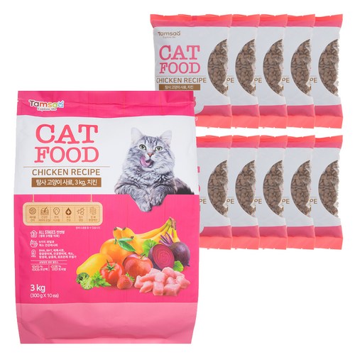 탐사 고양이 사료 치킨, 3kg, 1개, 닭 골드박스 특가