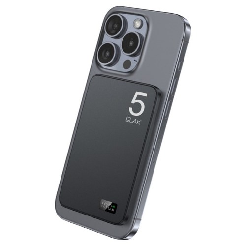 ELAK 고속충전 무선 보조배터리 5000mAh C타입, DS-21, 티타늄 블랙 골드박스 특가