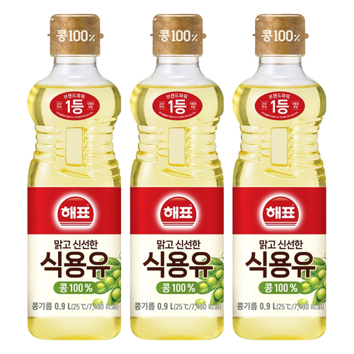 해표 콩기름 식용유, 900ml, 3개 골드박스 특가