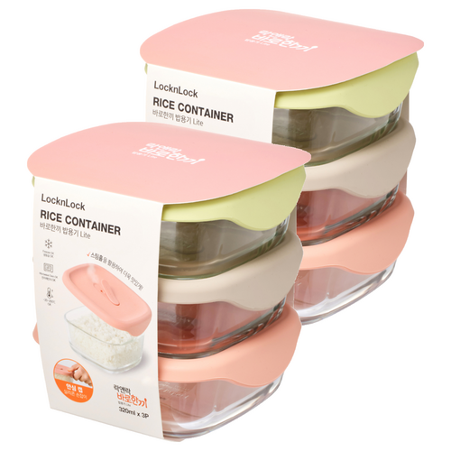 락앤락 바로한끼 밥용기 세트 라이트, 2세트, 320ml(3P) 골드박스 특가